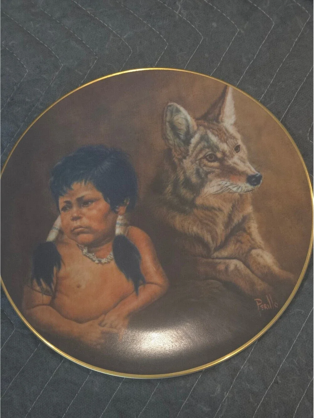 Vintage 1978 Gregory Perillo Mighty Sioux Collector Plate 8.25